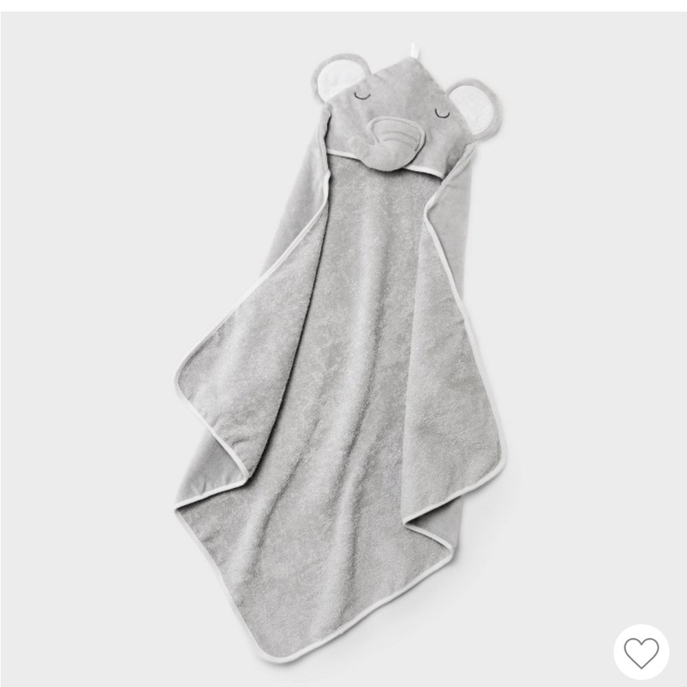 Gray Hooded Baby Elephant Towel